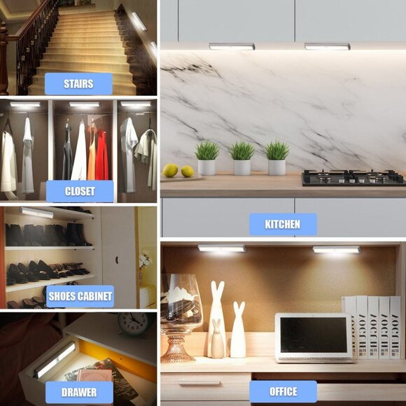 2-Pack LEPOTEC Wireless Rechargeable Motion Sensor Cabinet Lights - 10 LED - Picture 8 of 12